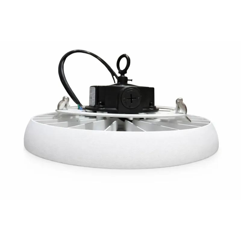Raised side view MOONLIGHT UFO LED recessed high bay with driver and cable