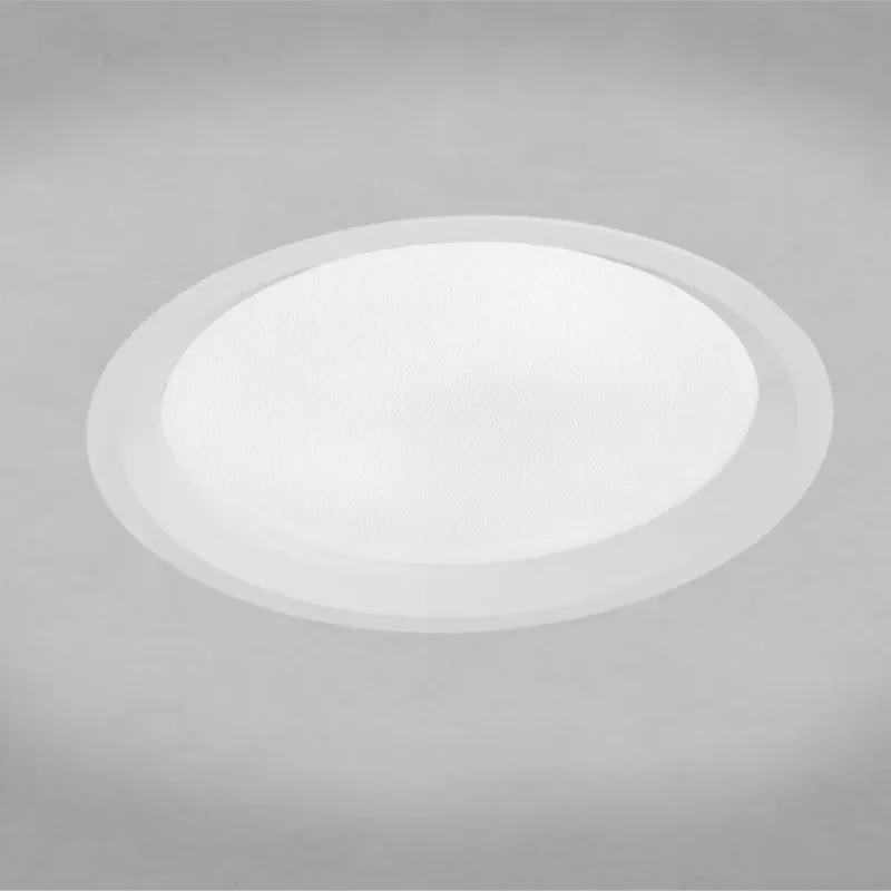 LED downlight 40W lit on uniform diffuse light CRI90 high colour quality interior indoor lighting