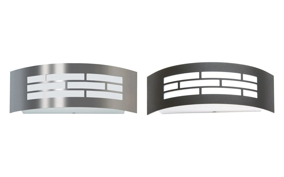 Gotemburgo E27 LED wall lights in stainless steel and grey